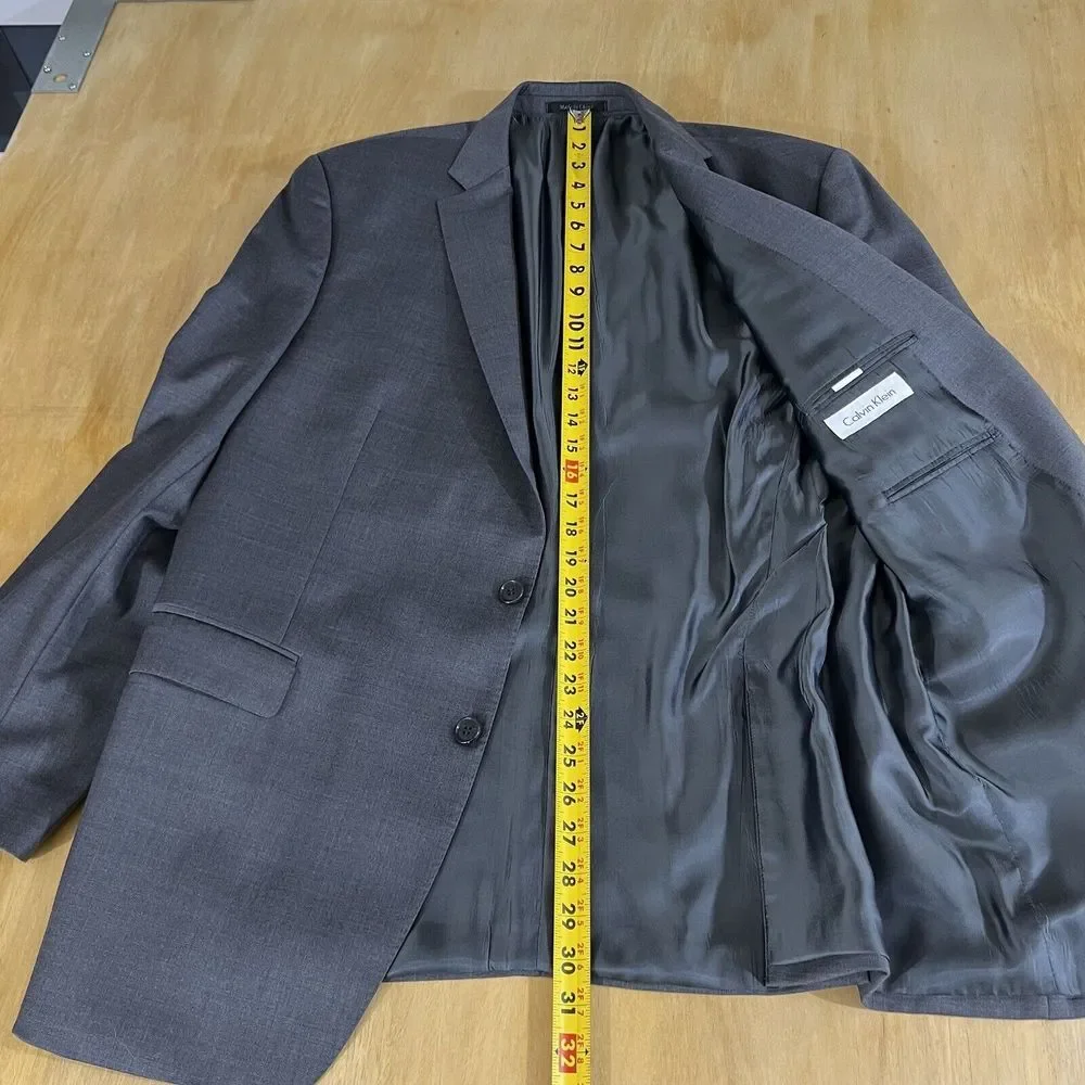 Calvin Klein Blazer Mens 👉Actual Size 44R👈‎ Wool Sport Jacket - Picture 5 of 13